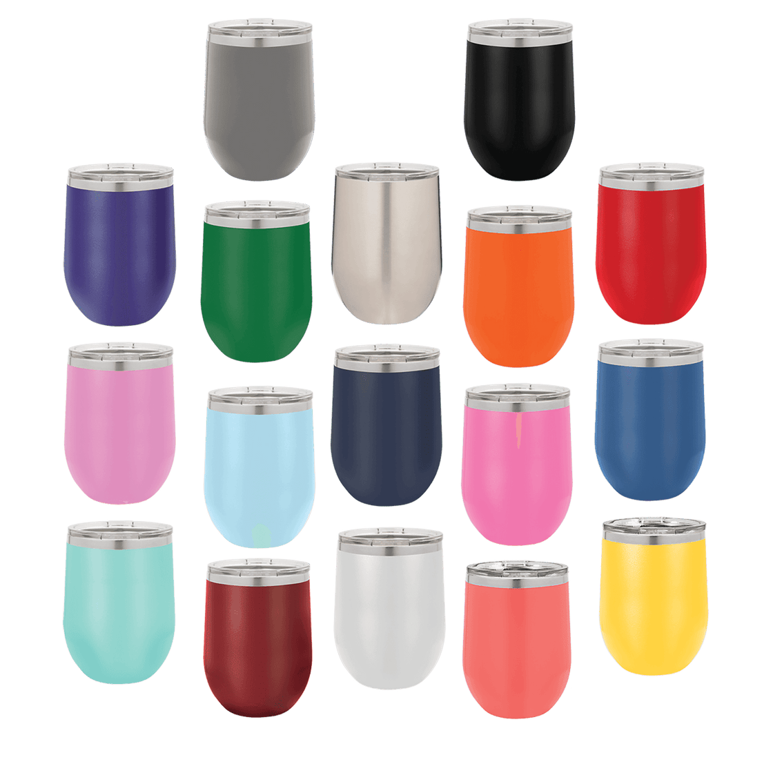 12 oz. Stemless Wine Tumbler with Standard Lid (all colors) PC Trophies & Awards SGA Grp - Giftware