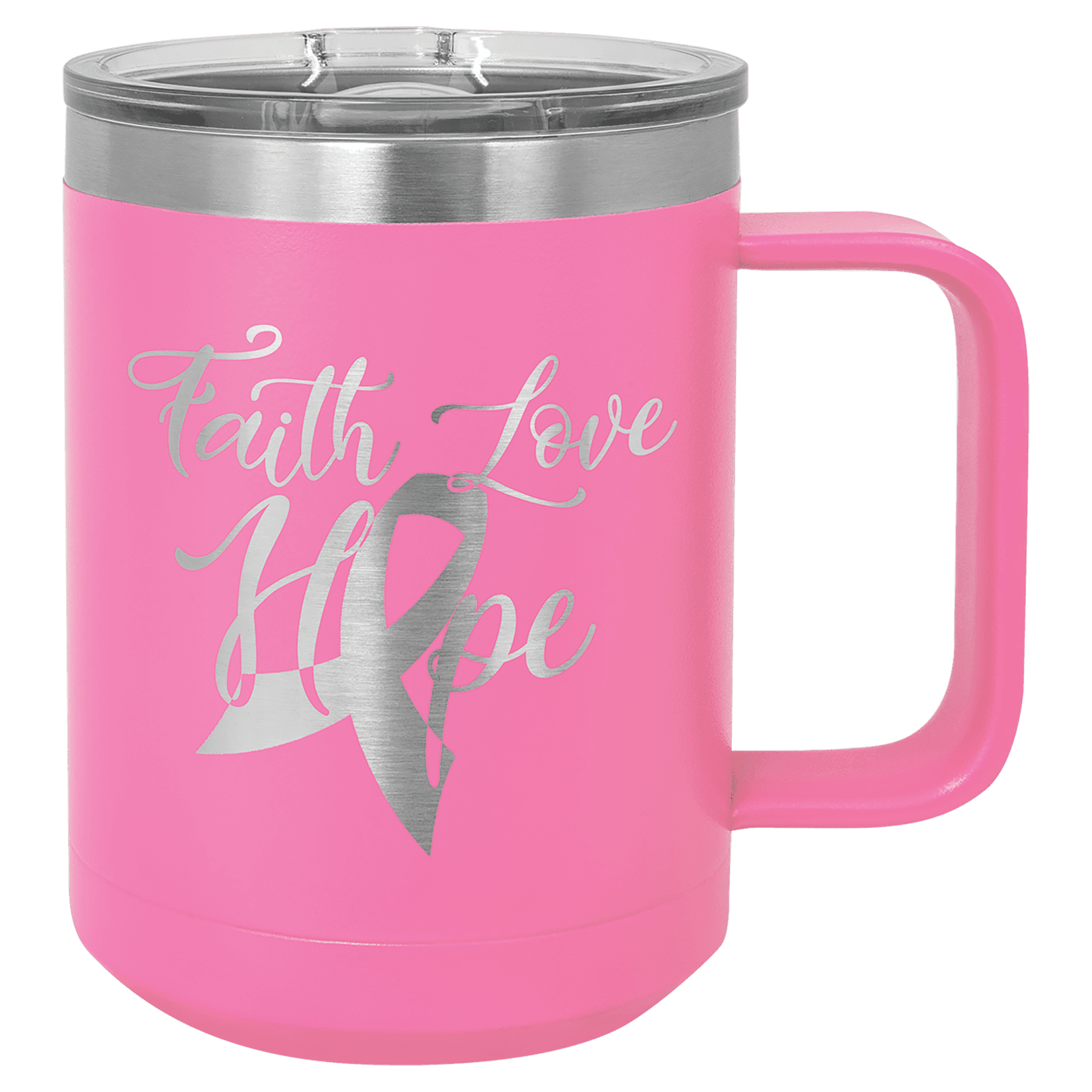 15 oz Pink Insulated Mug with Slider Lid PC Trophies & Awards SGA Grp - Giftware