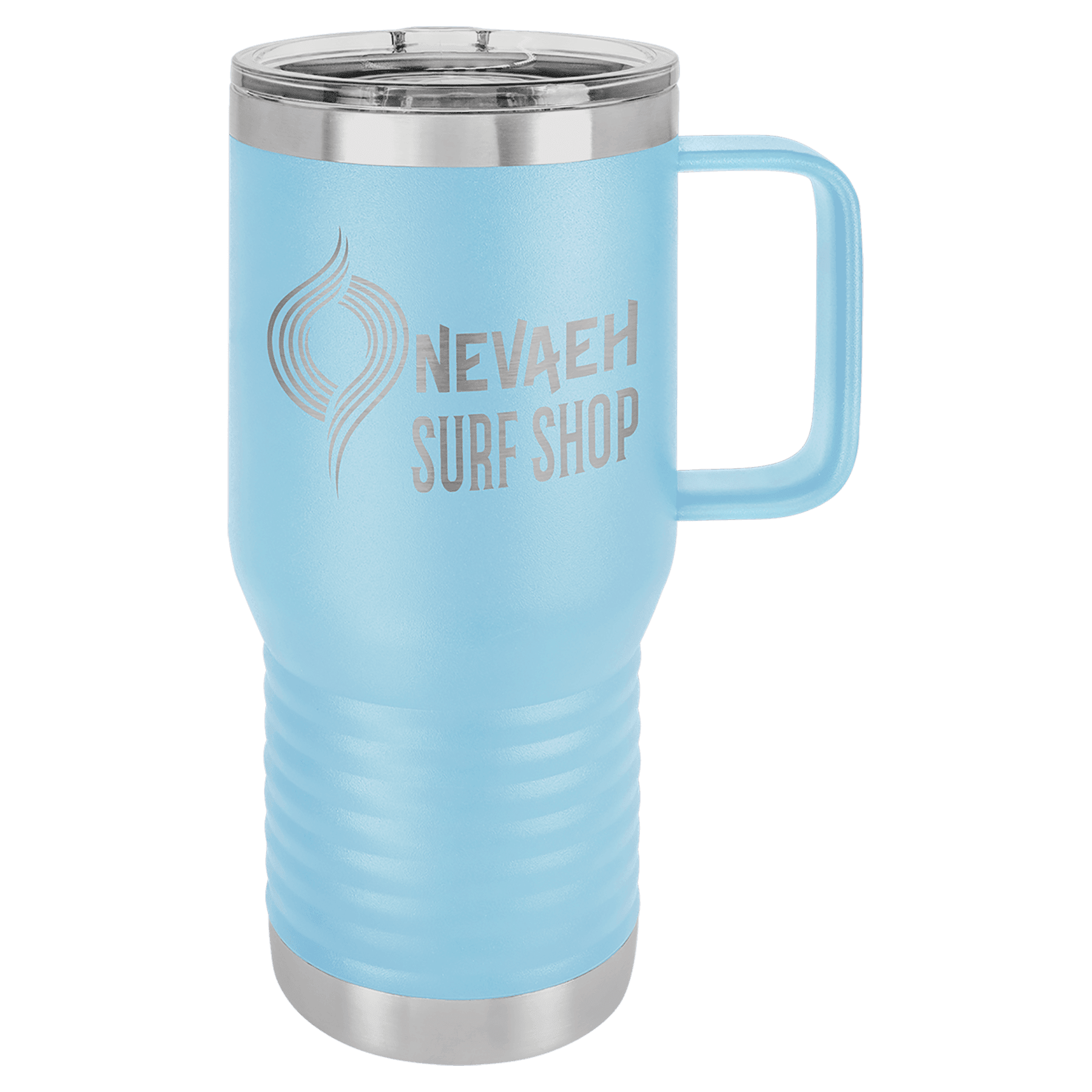 20 oz Light blue travel mug w/slider PC Trophies & Awards SGA Grp - Giftware