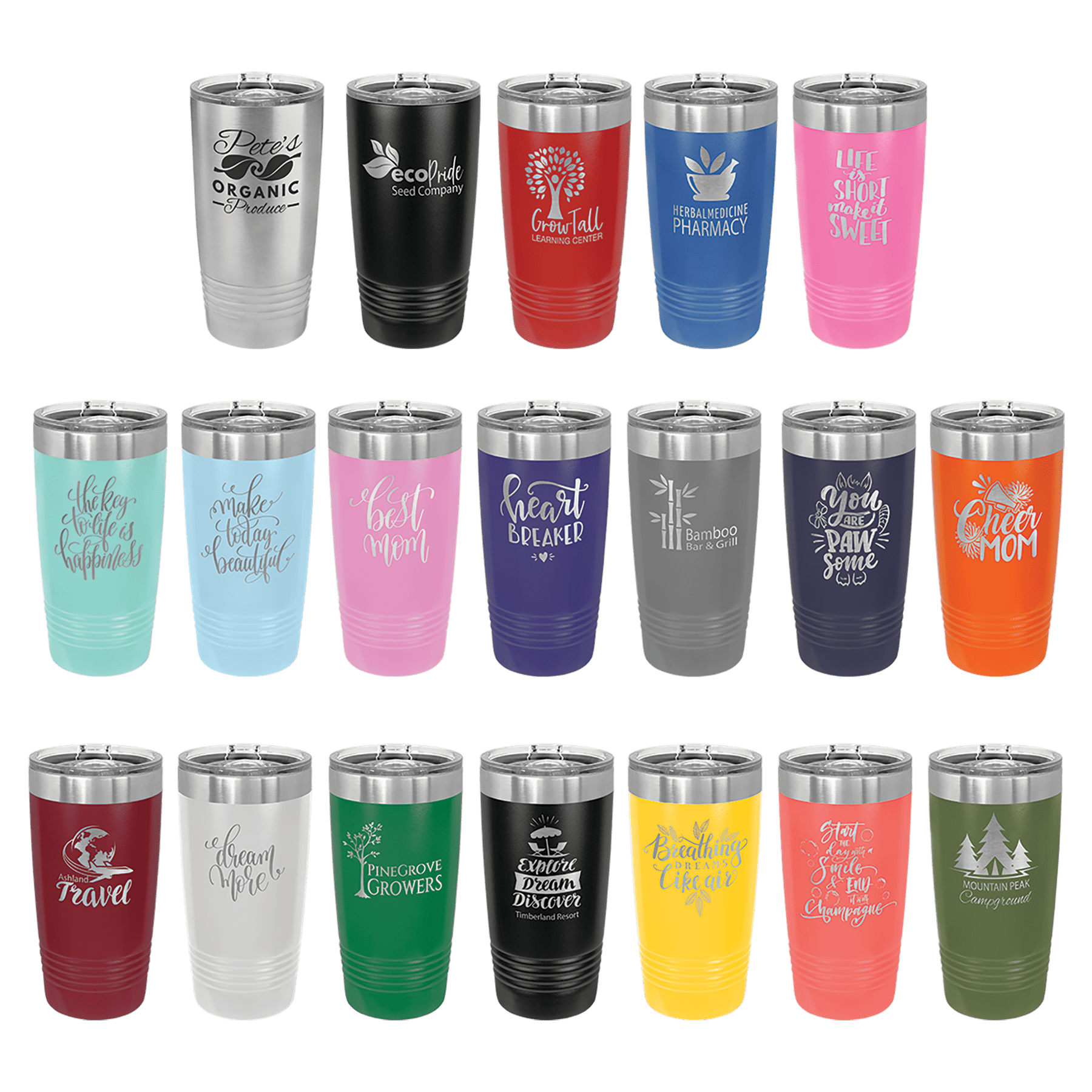 20 oz. Tumbler with Slider Lid (all colors) PC Trophies & Awards SGA Grp - Giftware