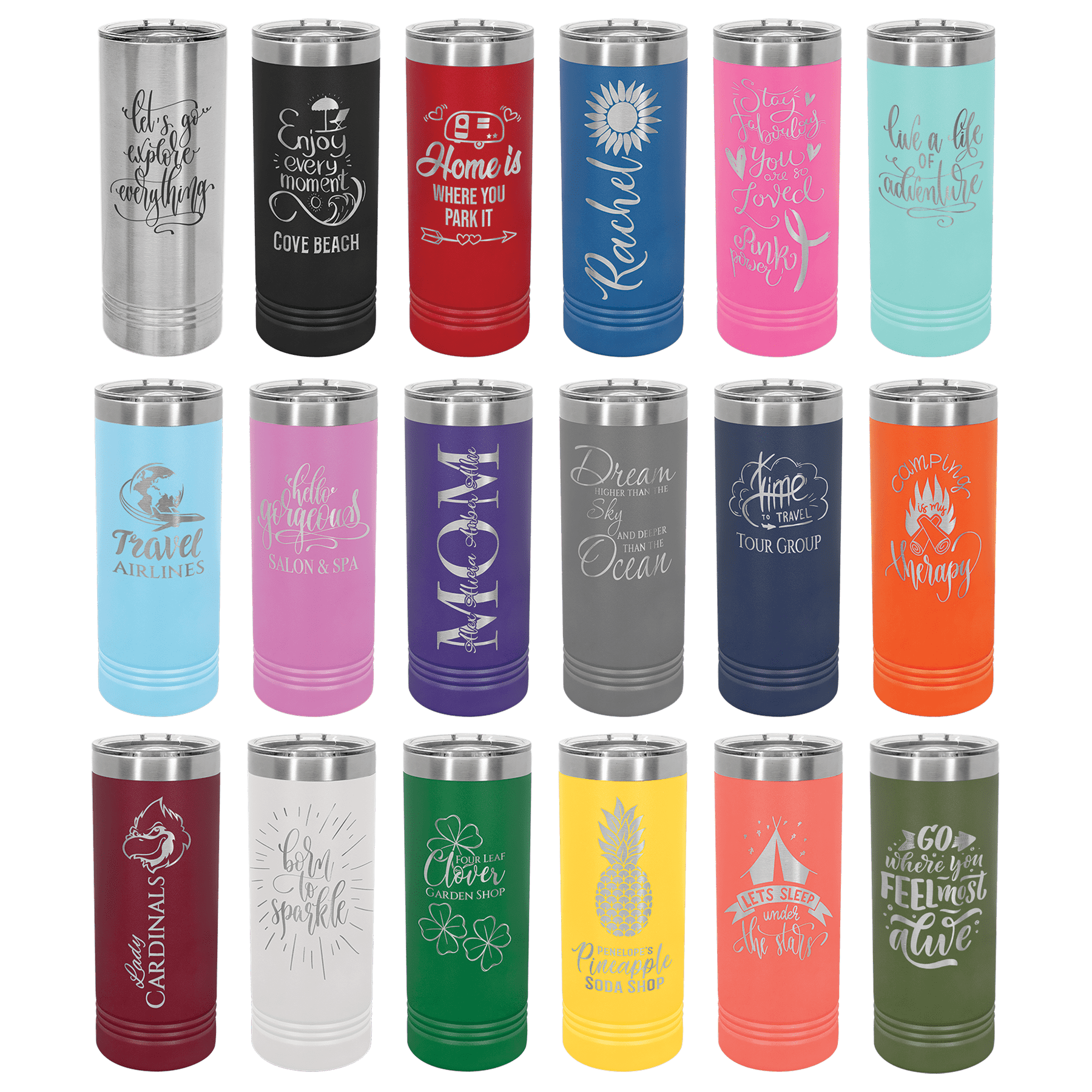 22 oz. Skinny Tumbler with Slider Lid (all colors) PC Trophies & Awards SGA Grp - Giftware