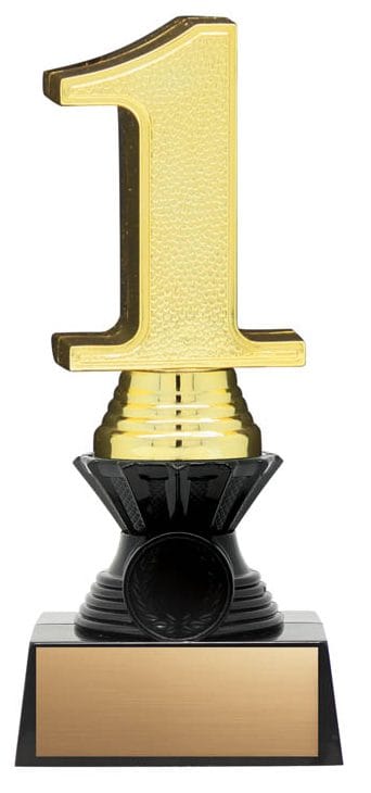 3-D Nexus Twister Gold 1st Place Trophy on Black Base, 7 1/2