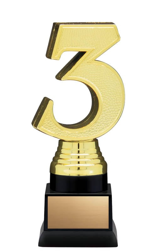 3-D Nexus Twister Gold 3rd on Large Black Base, 6