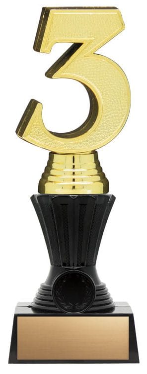 3-D Nexus Twister Gold 3rd on Large Black Base, 8 1/2