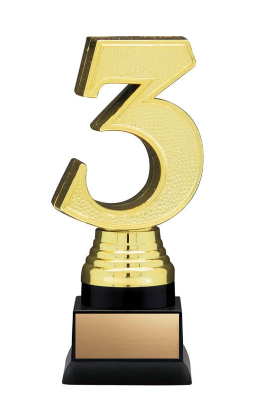3-D Nexus Twister Gold 3rd on Medium Black Base, 5 1/2