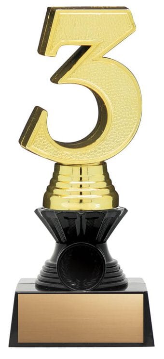 3-D Nexus Twister Gold 3rd on Small Black Base, 7 1/2