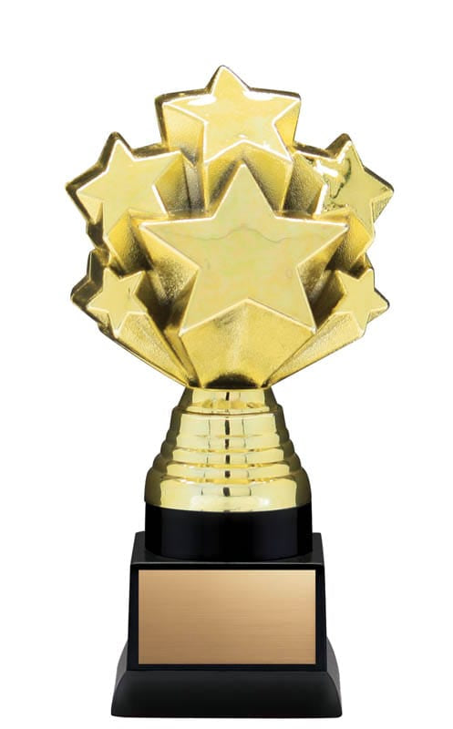3-D Nexus Twister Gold Starburst on Large Black Base, 6