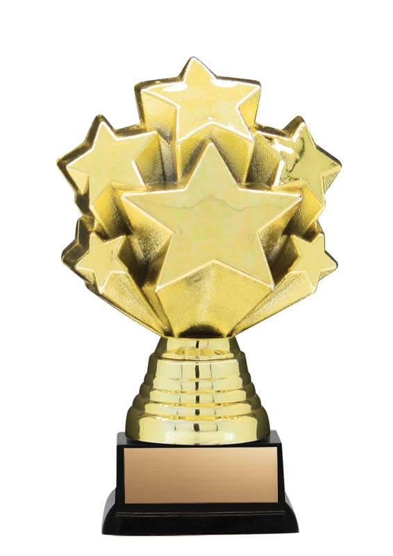 3-D Nexus Twister Gold Starburst on Small Black Base, 5