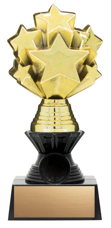 3-D Nexus Twister Gold Starburst on Small Black Base, 7 1/2
