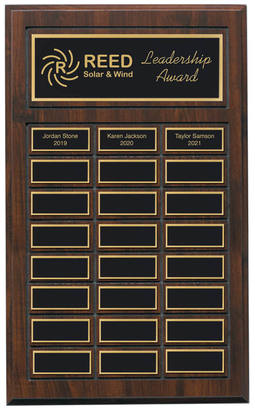 Perpetual Plaque with Name Plates & Header Plate, 12/18/24 Plates – view 3
