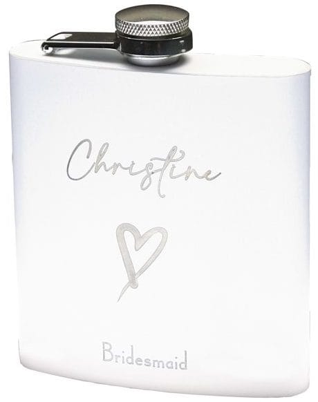 6 oz Flask, Stainless Steel Matte White