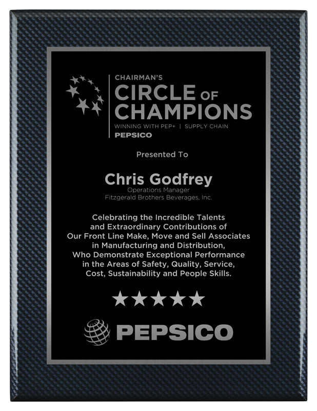 Carbon Fiber with a Laser Engraved Plate Plaque