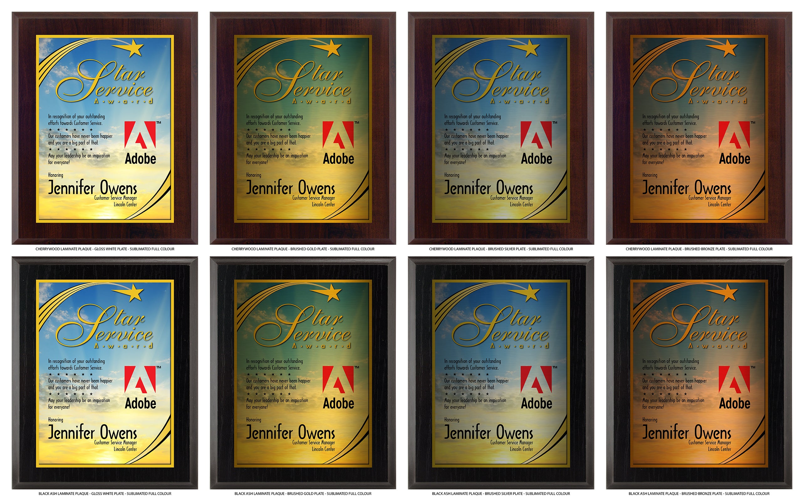 Expressionist Style Sublimated • IN Colour Plaque