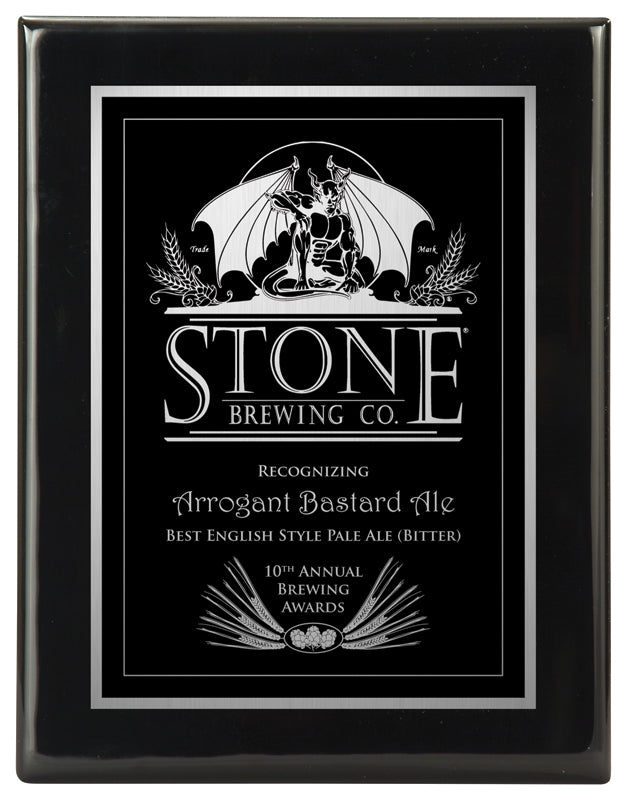 Black with a Laser Engraved Plate Plaque
