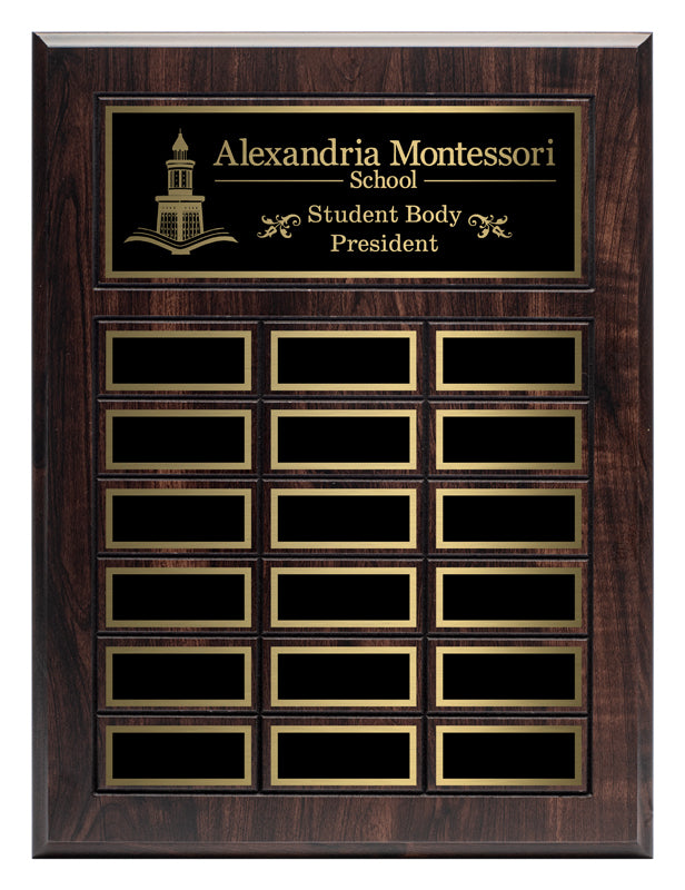 Grooved Laminate Annual Plaque - Cherrywood