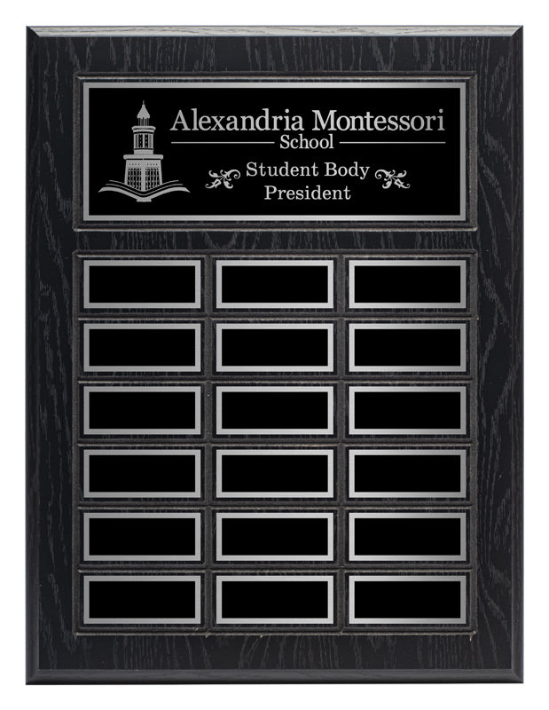 Grooved Laminate Annual Plaque - Black Ash