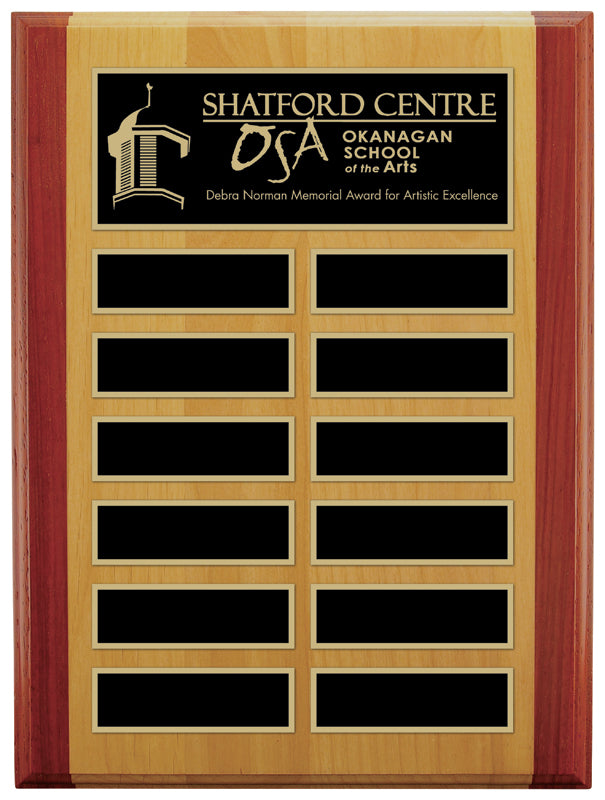Alder & Rosewood Annual Plaque