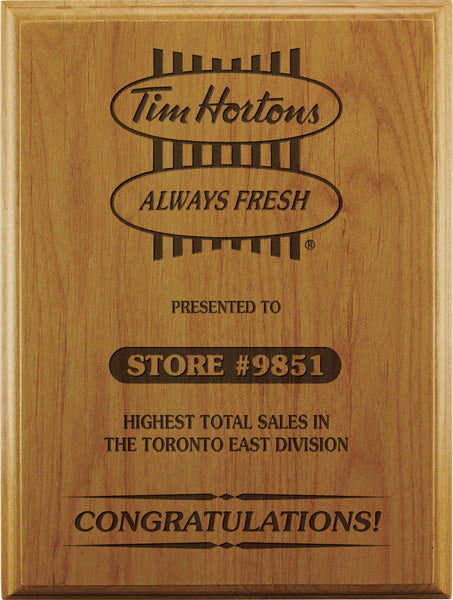 Alder Laser Engraved Plaque
