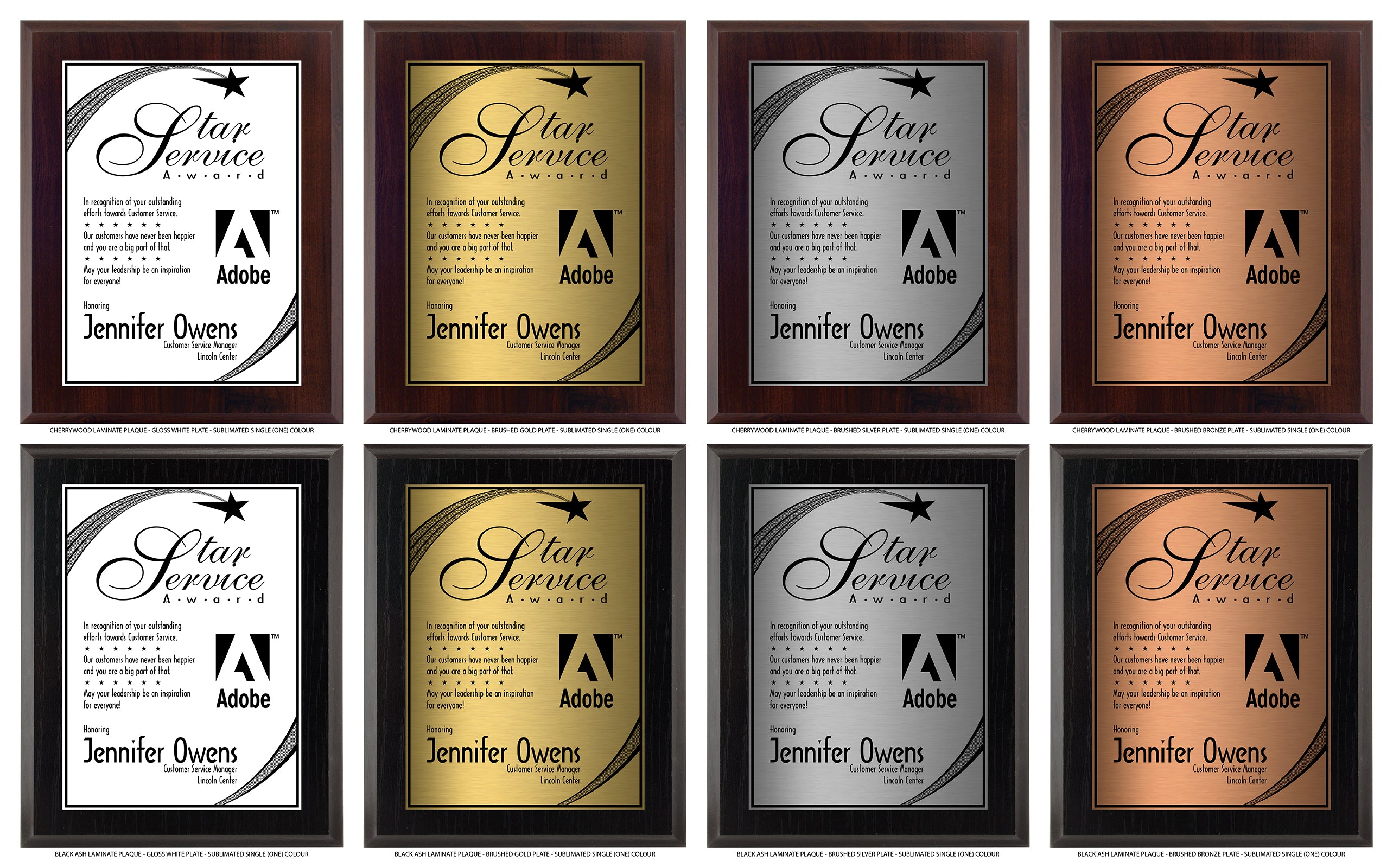 Elite Style Sublimated • Single (One) Colour Plaque