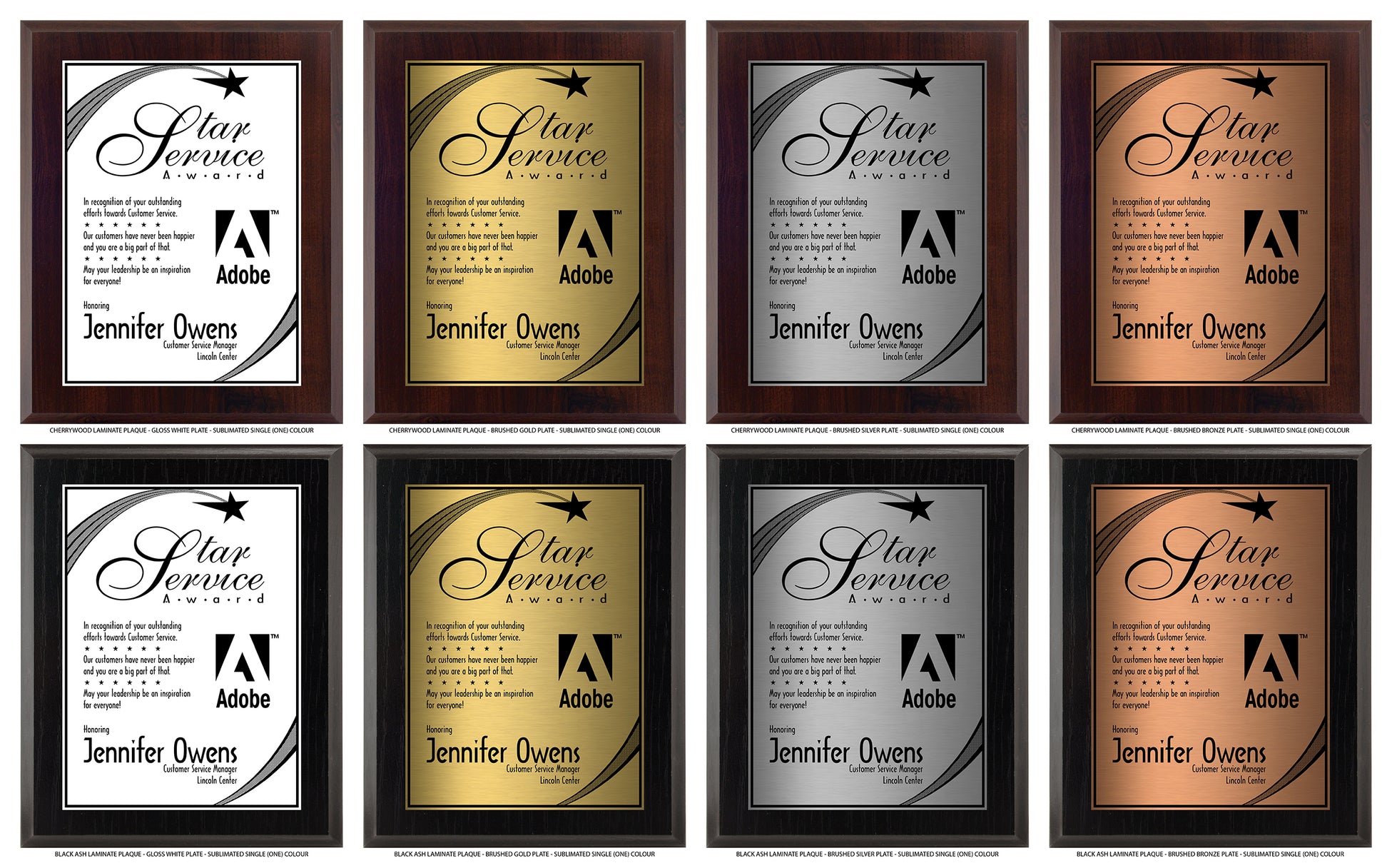 Elite Style Sublimated • Single (One) Colour Plaque