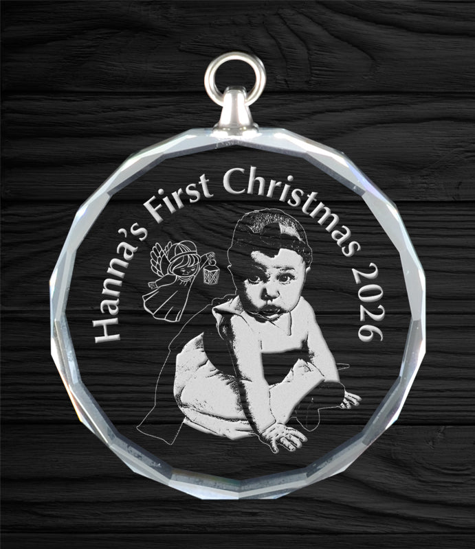 Glass Holly Ornament