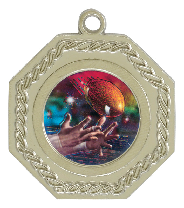 Hex Medals - Bright Silver