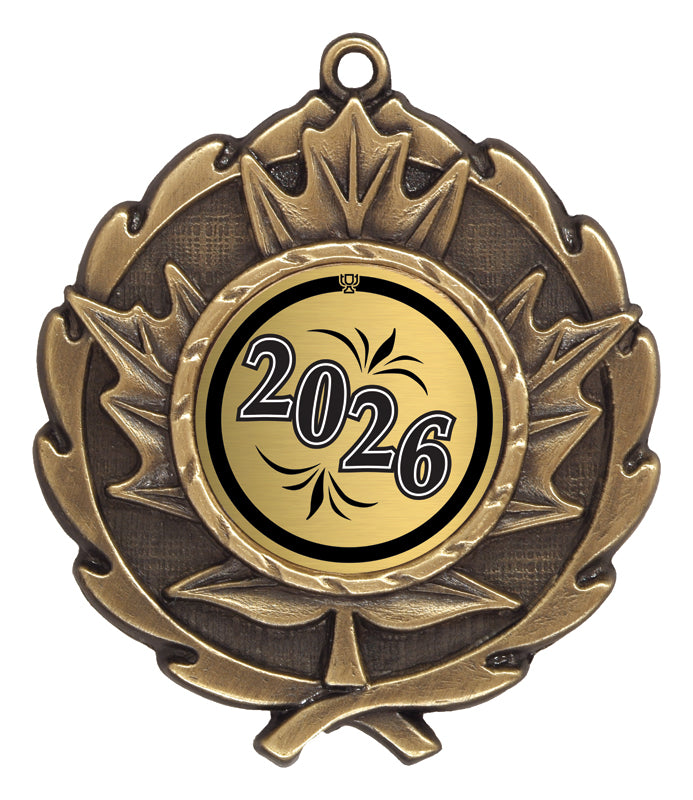 Maple Leaf Medals - Antique Gold