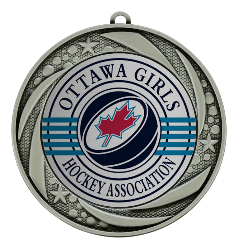 Aqua Medals - Antique Silver