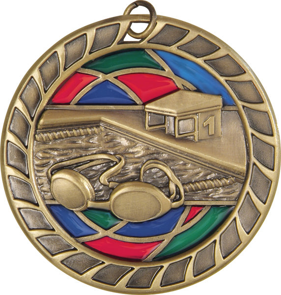 Stained Glass Medals-Swimming