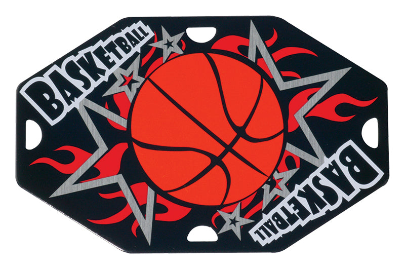Aluminum Street Tags - Basketball