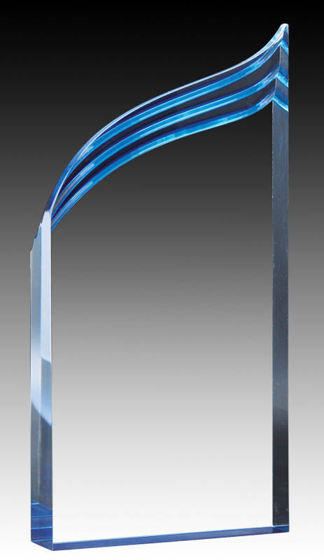 Clear Acrylic Wave with Blue Bottom Acrylic Award – main view