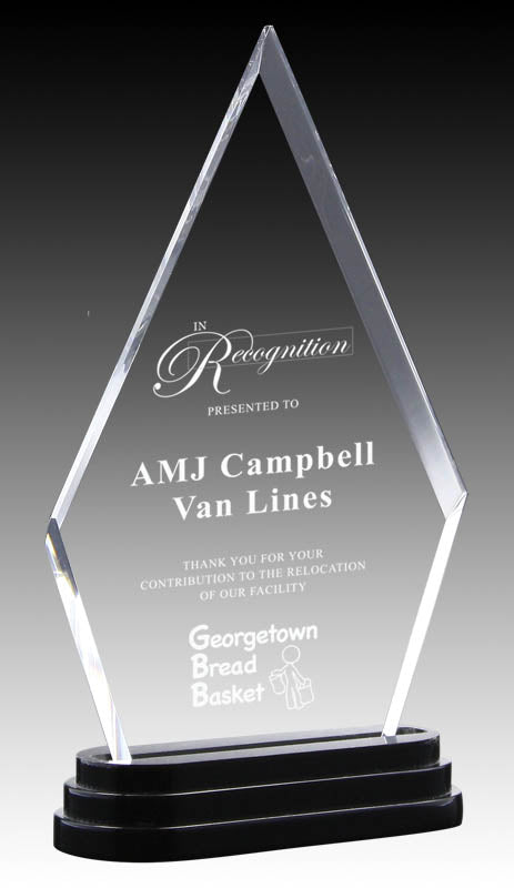 Apollo Acrylic Award, Arrowhead with Black Base – view 4