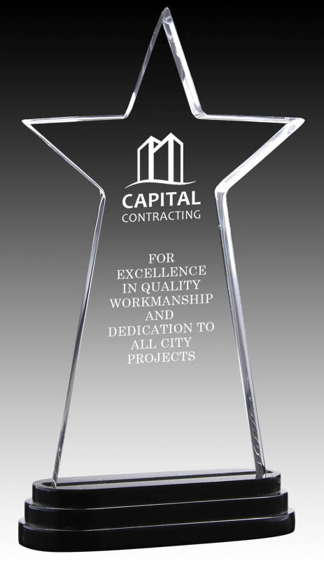 Apollo Acrylic Award, Star with Black Base – view 2