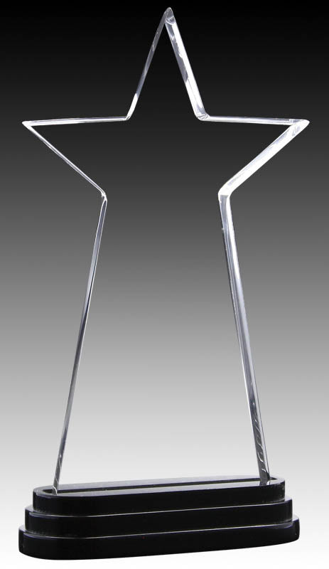 Apollo Acrylic Award, Star with Black Base – main view