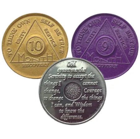 Alcoholics Anonymous (AA) Sobriety Chips Individually SGA Grp