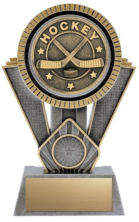 Apex Antique Silver and Gold Hockey Trophy Resin Award Caldwell Recognition