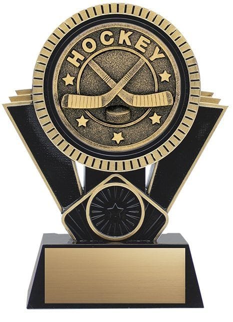 Apex Black and Gold Hockey Trophy Resin Award Caldwell Recognition