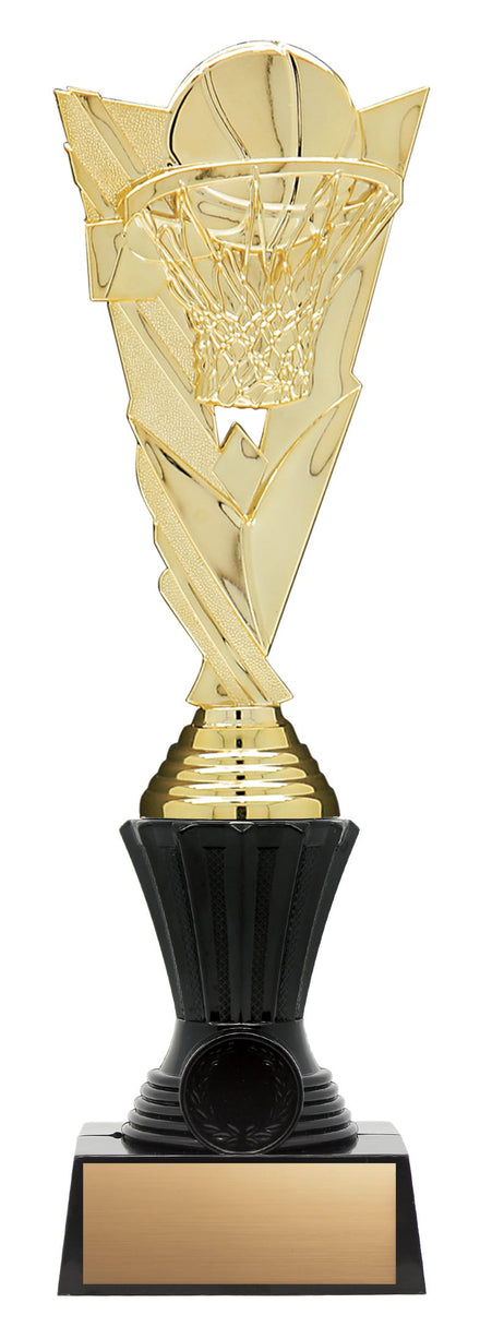 Basketball Figure on Black Riser, Victory Series, Gold, 11 3/4
