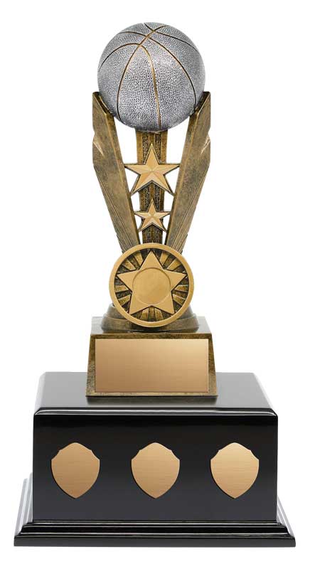 Basketball Zenith Resin on Black Wood Base 13 1/2