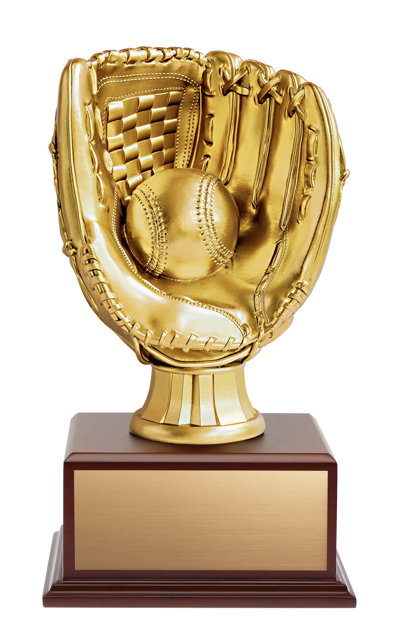 Cardinal Series Resin Baseball on Annual Wood Base Gold Wood Award Caldwell Recognition