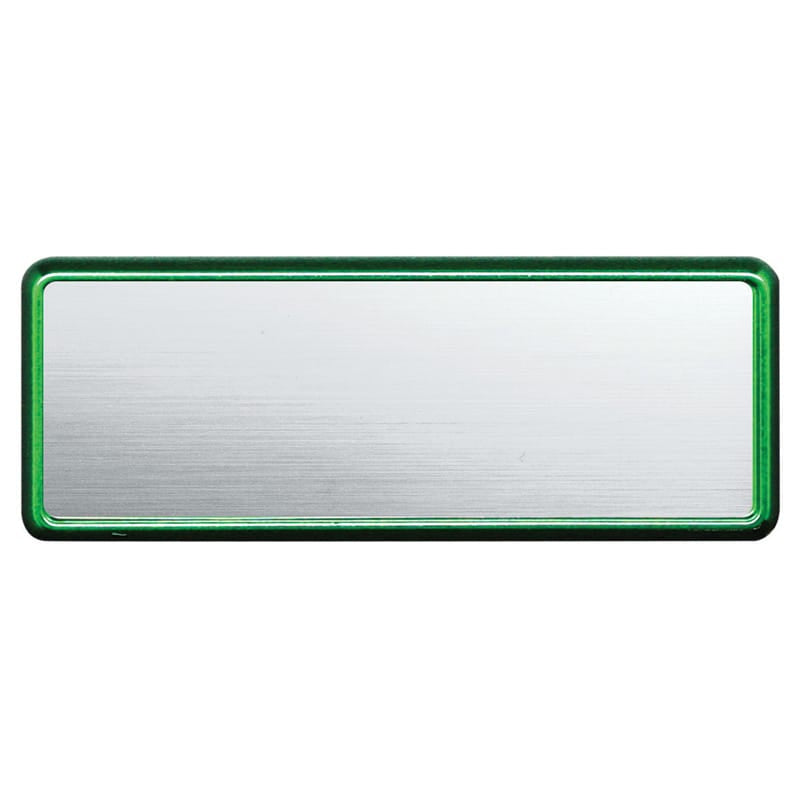 Contempo Series Rectangle Name Badge with Pin Back hardware, 3 1/4