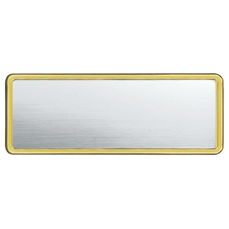 Contempo Series Rectangle Name Badge with Pin Back hardware, 3 1/4