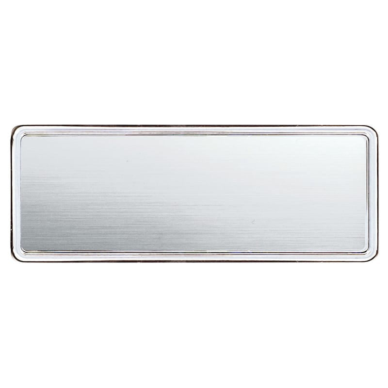 Contempo Series Rectangle Name Badge with Pin Back hardware, 3 1/4