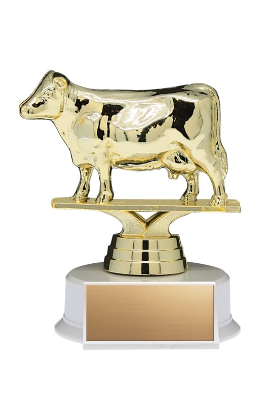 Cow Figure on White Base – 4 1/2