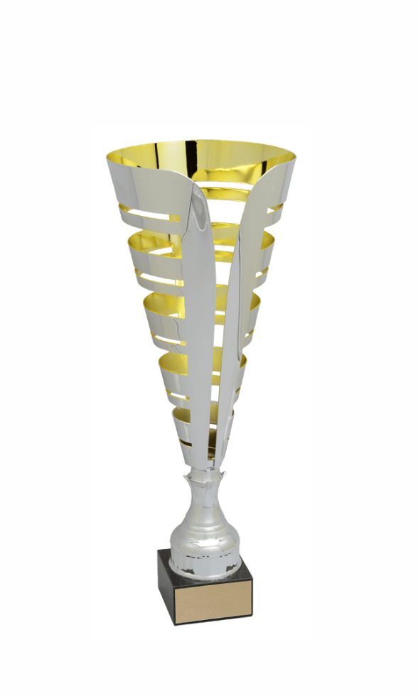 Cup - Amalfi  Silver and Gold Cup on black marble base 17.5″ (A2374) Cups PDU