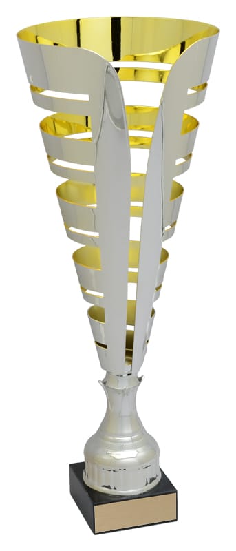 Cup - Amalfi  Silver and Gold Cup on black marble base 17.5″ (A2374) Cups PDU