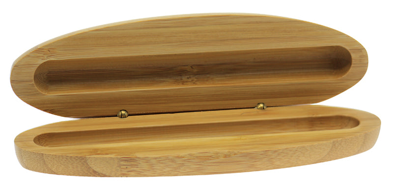Oval Single Pen Box, Bamboo – main view