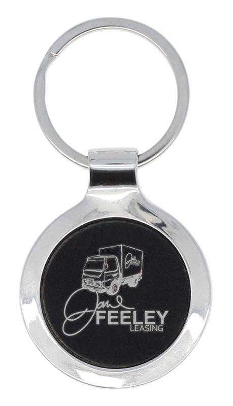 Black Key Chain Round, engraves Silver – main view