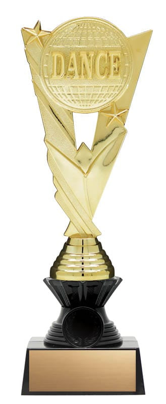 Dance Figure on Black Riser, Victory Series, Gold, 10 1/2