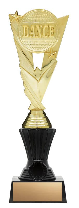 Dance Figure on Black Riser, Victory Series, Gold, 11 3/4